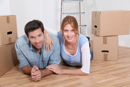 Preparations for a removals service in Crystal Palace with packed boxes