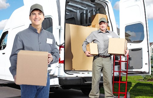 Packed moving boxes ready for house removals in Crystalpalace