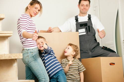 Commercial moving team handling office furniture and equipment in Crystal Palace